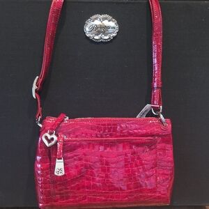 Brighton Scarlet Croc-Pattern Crossbody Bag